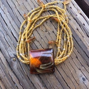Brown Gemstone Seed Bead Square Natural Bracelet